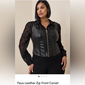 Torrid Black Faux Leather Corset top vest